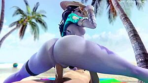 Overwatch widowmaker enjoys big ass beach sex