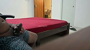 maid gives handjob to owner in house