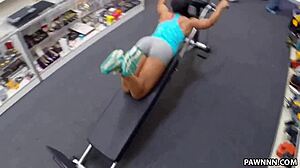 a muscular babe sucks and fucks for money at xxx pawn