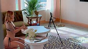 Step sister's best friend makes me give her a huge facial - promise you won't say anything?