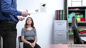 I'm cute Shea caught stealing and now satisfying the mall cop