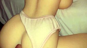 young 18+ girl begs for anal after pussy tease, perfect ass in panties takes thick cock