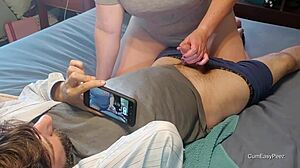 What A Hot Golden Shower! Piss Play After Massive Cum Blast!