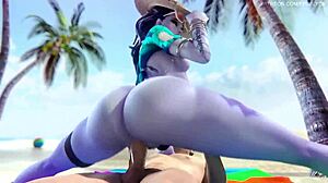 Overwatch widowmaker enjoys big ass beach sex