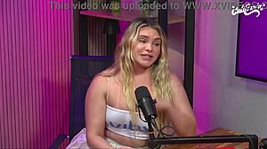 Blonde and Latina Lesbians with Big Asses and Natural Tits Play Passionately in Lingerie at Studio