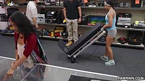 a muscular babe sucks and fucks for money at xxx pawn