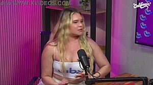 Blonde and Latina Lesbians with Big Asses and Natural Tits Play Passionately in Lingerie at Studio