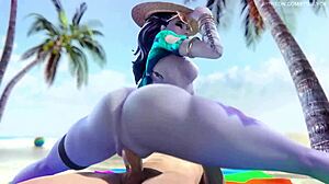 Overwatch widowmaker enjoys big ass beach sex