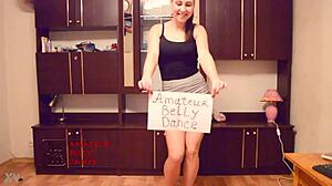 hot secretary dances seductively in the office