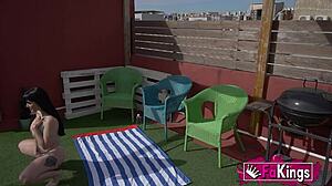 Nadja seduces neighbor, shocked by massive cock.