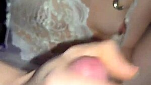 cock jerking milf licks up every drop of cum from my shaved pussy