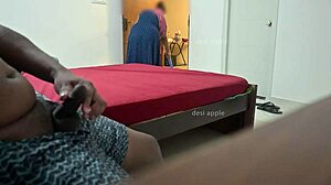 maid gives handjob to owner in house