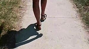 publicly on the street naked