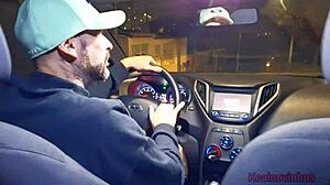 MARRIED WOMAN FLASHES ASS, FUCKS HORNY APP DRIVER ON STREET