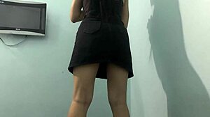 College girl ass workout with skirt