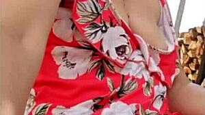 this mature hot blonde milf masturbating with natural tits