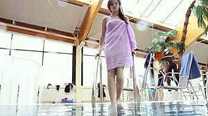 blackhaired aneta in the pool