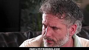 Cute teen stepdaughter stroked