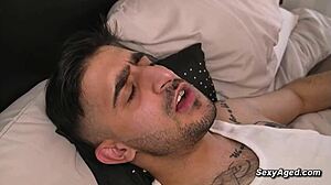 guy fucks two big tits mature ladies in the bedroom