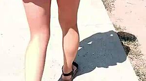 publicly on the street naked