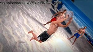 Beauty and the thug beach ball topless