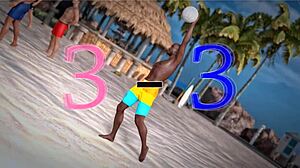 Beauty and the thug beach ball topless