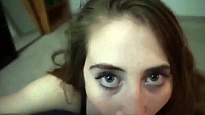 the playful girl in this casual story sucked my dick and got cum on her face