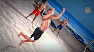 Beauty and the thug beach ball topless