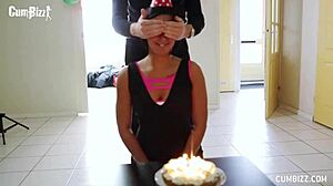 dutch birthday girl receives seven jizzloads in a cum surprise party