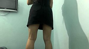 College girl ass workout with skirt