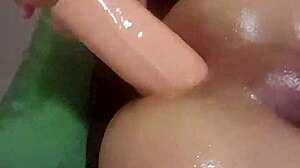 Tight Shemale Plays With 11 Inch Dildo!