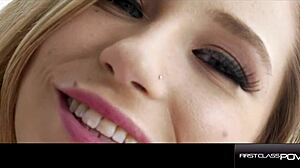 tiny whore throating a huge cock in firstclasspov