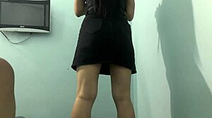 College girl ass workout with skirt