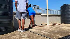 sneaking up on my big ass neighbor and she was down for doggystyle on her couch