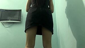 College girl ass workout with skirt