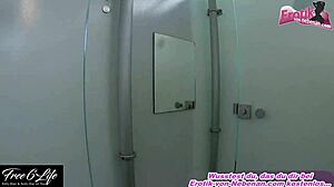 german couple fucks in pool changing room