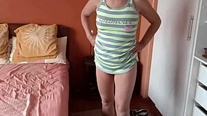 i touch my pussy standing up while my stepsons friends masturbate