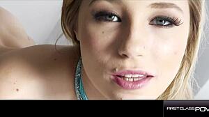 tiny whore throating a huge cock in firstclasspov