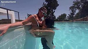 Underwater Exploration with Her New Toy Companion