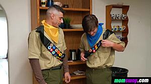 boys learning survival skills with stepmoms