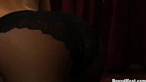 sensual lesbian slave in pantyhose seducing and kissing dom madame, so hot! 🔥