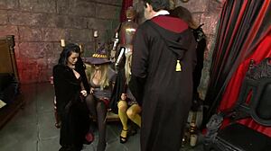 One Dude and Four Babes Reverse Gangbang Lucky Man