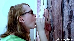 blond hung guy at my gloryhole milking point