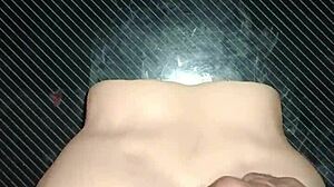 Candy in black striped thong receives special attention