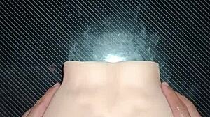 Candy in black striped thong receives special attention