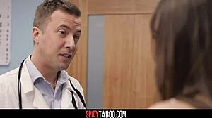 does the cheating wife fuck the gynecologist while husband waits?