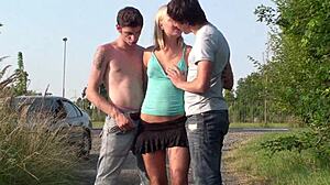i saw this unreal teen's public sex threesome, part 1