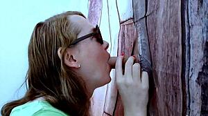 blond hung guy at my gloryhole milking point