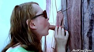 blond hung guy at my gloryhole milking point