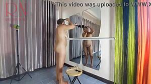 Naked Nudist Hairdresser Cuts Her Own Hair!